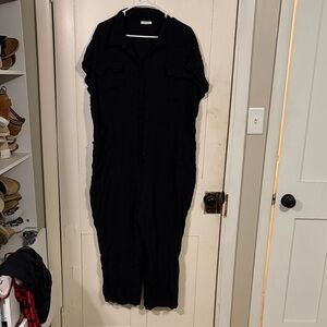 Maurices Black Linen Jumpsuit